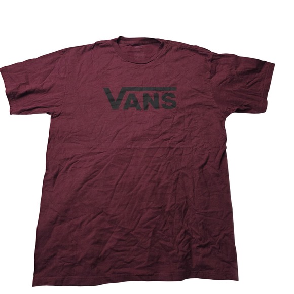 Vans Shirt Mens Large Maroon Red Logo Graphic Skateboard Tee Casual Skate Style - Picture 1 of 5